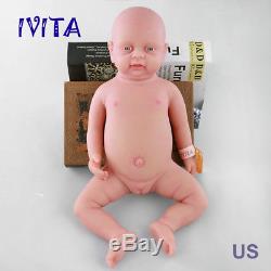 IVITA Reborn Baby Girl Dolls 18'' Realistic Silicone Reborn Baby take a pacifier