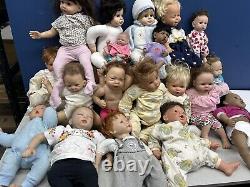 LOT 19 Realistic Baby Dolls Vinyl Plastic Reborn Lee Middleton Adora Reva Used