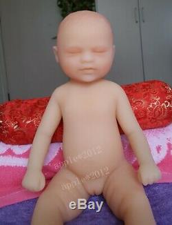 Lifelike 18/46cm 1.8kg/4lb Full Body Solid Soft Silicone Reborn Baby Girl Doll