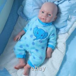 Lifelike 18.5 Full Silicone Reborn Baby Boy Doll Real Touch Drink-Wet Gift Box