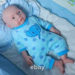 Lifelike 18.5 Full Silicone Reborn Baby Boy Doll Real Touch Drink-Wet Gift Box