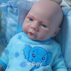 Lifelike 18.5 Full Silicone Reborn Baby Boy Doll Real Touch Drink-Wet Gift Box