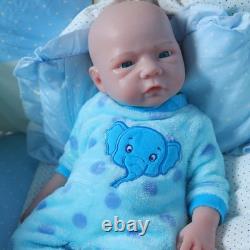 Lifelike 18.5 Full Silicone Reborn Baby Boy Doll Real Touch Drink-Wet Gift Box