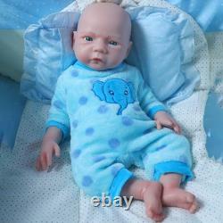 Lifelike 18.5 Full Silicone Reborn Baby Boy Doll Real Touch Drink-Wet Gift Box
