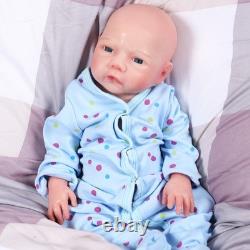 Lifelike 18.5 Full Silicone Reborn Baby Boy Doll Real Touch Drink-Wet Gift Box