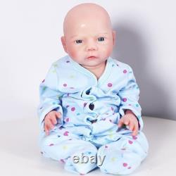 Lifelike 18.5 Full Silicone Reborn Baby Boy Doll Real Touch Drink-Wet Gift Box