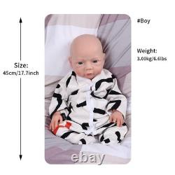 Lifelike 18.5 Full Silicone Reborn Baby Boy Doll Real Touch Drink-Wet Gift Box