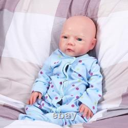 Lifelike 18.5 Full Silicone Reborn Baby Boy Doll Real Touch Drink-Wet Gift Box