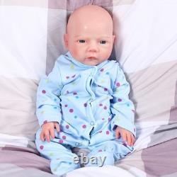 Lifelike 18.5 Full Silicone Reborn Baby Boy Doll Real Touch Drink-Wet Gift Box