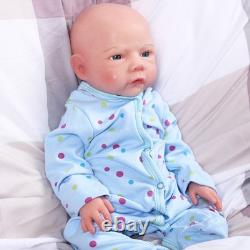 Lifelike 18.5 Full Silicone Reborn Baby Boy Doll Real Touch Drink-Wet Gift Box