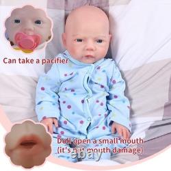 Lifelike 18.5 Full Silicone Reborn Baby Boy Doll Real Touch Drink-Wet Gift Box