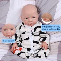 Lifelike 18.5 Full Silicone Reborn Baby Boy Doll Real Touch Drink-Wet Gift Box