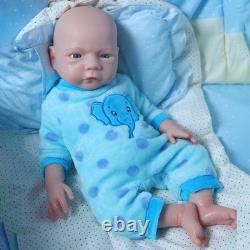 Lifelike 18.5 Full Silicone Reborn Baby Boy Doll Real Touch Drink-Wet Gift Box