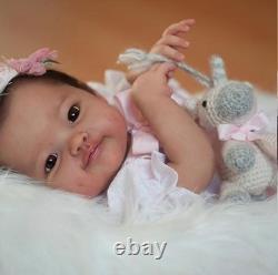 Lifelike 19 Assembled Awake Newborn Baby Reborn Doll Rooted Hair Kids Toy Gift