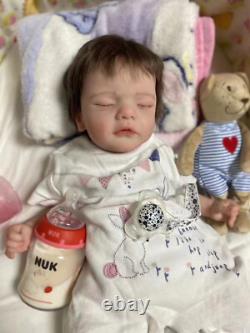 Lifelike 19In Reborn Baby Doll Sam Hand-Rooted Hair Newborn Girl Custom DIY Toy