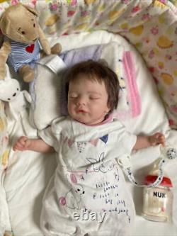 Lifelike 19In Reborn Baby Doll Sam Hand-Rooted Hair Newborn Girl Custom DIY Toy