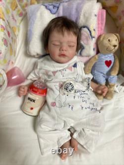 Lifelike 19In Reborn Baby Doll Sam Hand-Rooted Hair Newborn Girl Custom DIY Toy