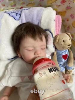 Lifelike 19In Reborn Baby Doll Sam Hand-Rooted Hair Newborn Girl Custom DIY Toy