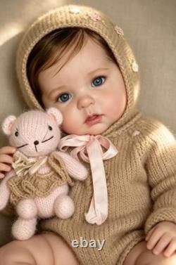 Lifelike 20 Reborn Baby Doll Girl with Open Eyes, Soft Cuddle Body, Realistic F