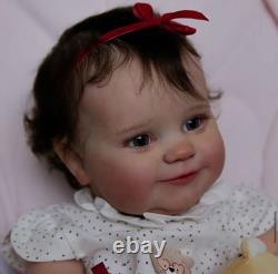 Lifelike 24in Cuddly Rooted Hair Toddler Boy Girl Reborn Baby Doll Collect Gifts