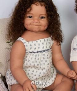 Lifelike 28 Mixed-sex Twins Reborn Baby Doll Kits Rooted Curly Hair Painted Toy