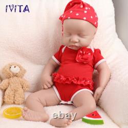 Lifelike Newborn 17'' Eyes Closed Baby Girl Silicone Reborn Infant Doll Gifts