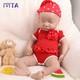 Lifelike Newborn 17'' Eyes Closed Baby Girl Silicone Reborn Infant Doll Gifts