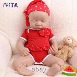 Lifelike Newborn 17'' Eyes Closed Baby Girl Silicone Reborn Infant Doll Gifts