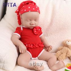 Lifelike Newborn 17'' Eyes Closed Baby Girl Silicone Reborn Infant Doll Gifts