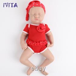 Lifelike Newborn 17'' Eyes Closed Baby Girl Silicone Reborn Infant Doll Gifts
