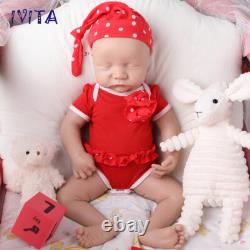 Lifelike Newborn 17'' Eyes Closed Baby Girl Silicone Reborn Infant Doll Gifts