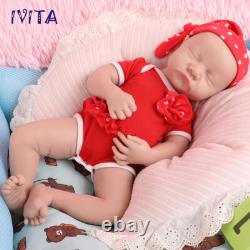 Lifelike Newborn 17'' Eyes Closed Baby Girl Silicone Reborn Infant Doll Gifts