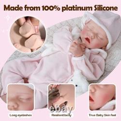 Lifelike Reborn Baby Dolls 18 Inch Realistic Newborn Baby Dolls Girl, Full Sil