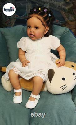 Lifelike Reborn Baby Dolls 24 Inch Dark Skin Reborn Toddler Girl Look Real Life