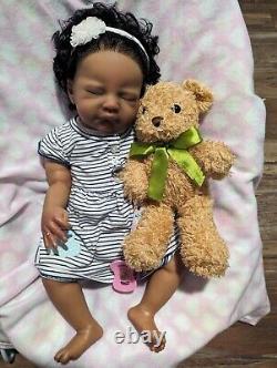 Lifelike Reborn Baby Dolls Biracial/AA/Latina Baby Doll, 19 Inches- 4.5 Pounds