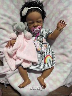 Lifelike Reborn Baby Dolls Biracial/AA/Latina Baby Doll, 19 Inches- 4.5 Pounds