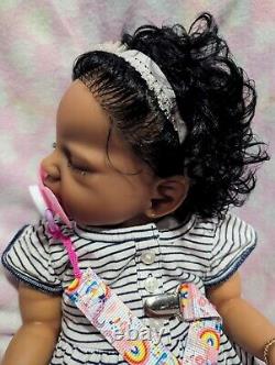 Lifelike Reborn Baby Dolls Biracial/AA/Latina Baby Doll, 19 Inches- 4.5 Pounds