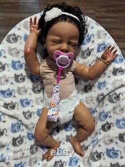 Lifelike Reborn Baby Dolls Biracial/AA/Latina Baby Doll, 19 Inches- 4.5 Pounds