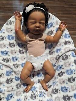 Lifelike Reborn Baby Dolls Biracial/AA/Latina Baby Doll, 19 Inches- 4.5 Pounds