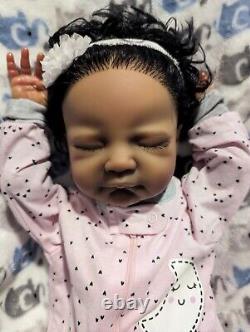 Lifelike Reborn Baby Dolls Biracial/AA/Latina Baby Doll, 19 Inches- 4.5 Pounds