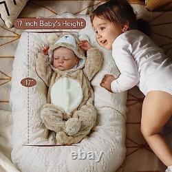 Lifelike Reborn Baby Dolls Boy 17-Inch Baby Soft Body Realistic-Newborn