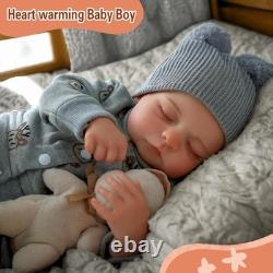 Lifelike Reborn Baby Dolls Silicone Full Body Boy 17-Inch Soft Body Realistic