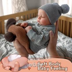 Lifelike Reborn Baby Dolls Silicone Full Body Boy 17-Inch Soft Body Realistic