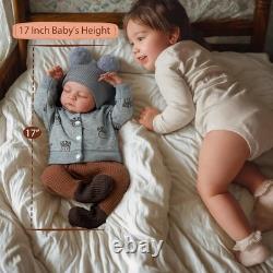 Lifelike Reborn Baby Dolls Silicone Full Body Boy 17-Inch Soft Body Realistic