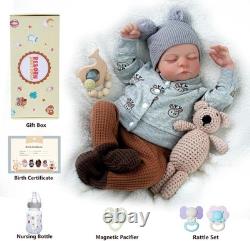 Lifelike Reborn Baby Dolls Silicone Full Body Boy 17-Inch Soft Body Realistic