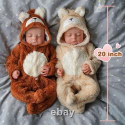 Lifelike Reborn Baby Twins 20 inch Soft Body Realistic Newborn Dolls for Ki