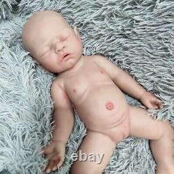 Lifelike Sleeping Baby Girl 17Soft Reborn Doll Full Body Silicone Real Touch