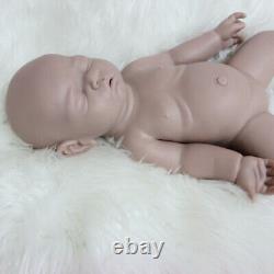 Lifelike Sleeping Baby Girl 17Unpainted Soft Silicone Reborn Baby Doll