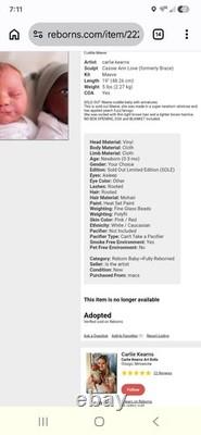Maeve Reborn Cuddle Baby With COA By Carlie Kearns Art Dolls Maeve Reborn Cuddle Baby With COA By Carlie Kearns Art Dolls