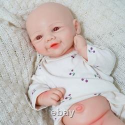 Maletofe 16.93 Inch Painted Reborn Doll Full Silicone Newborn Girl Baby Doll Toy